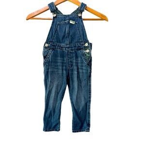Zara Baby Toddler Denim Bib Overalls Plaid Inside Detail Size‎ 12-18 Months